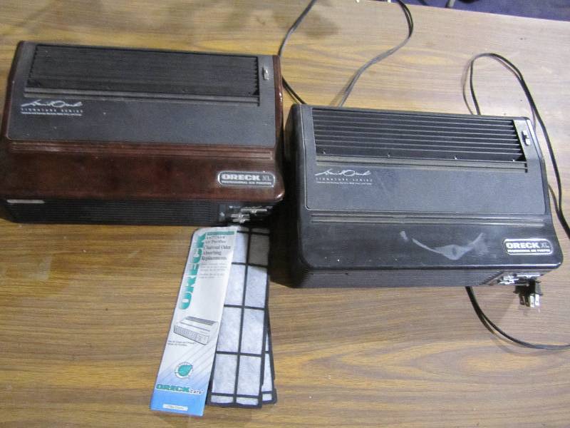 lot 199 image: 2 Oreck XL air purifiers...