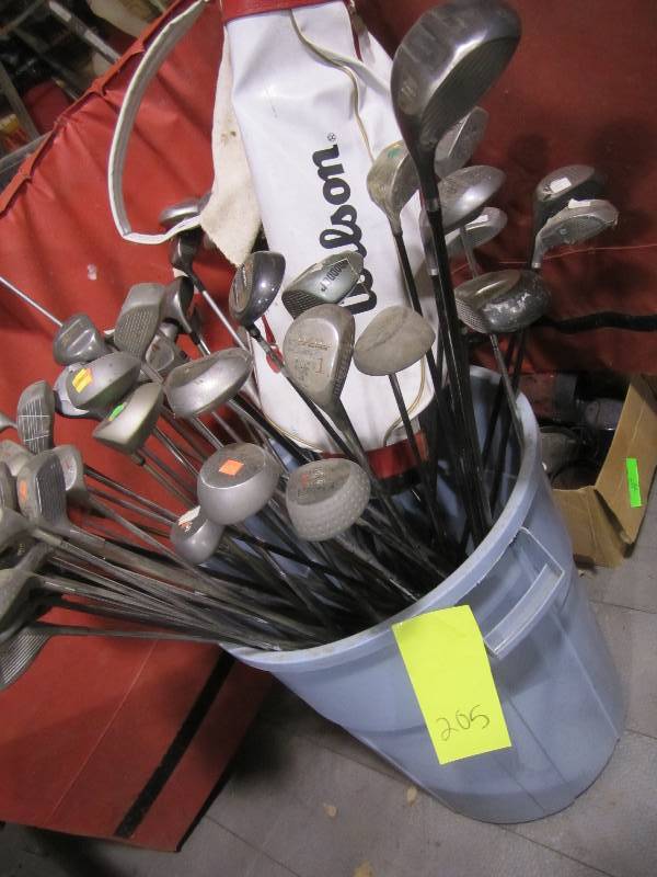 lot 205 image: Large lot of golf clubs...