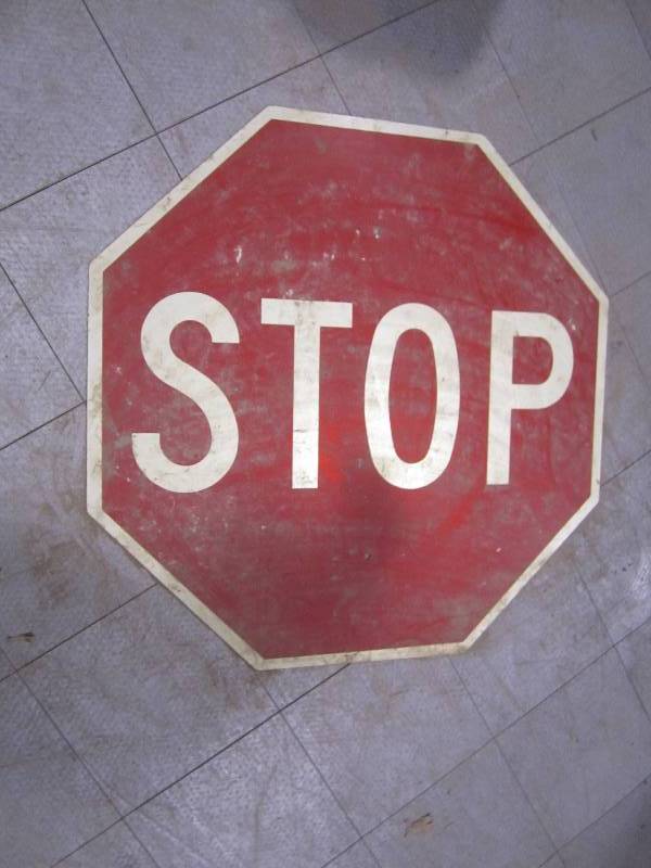 lot 236 image: Large metal STOP sign...