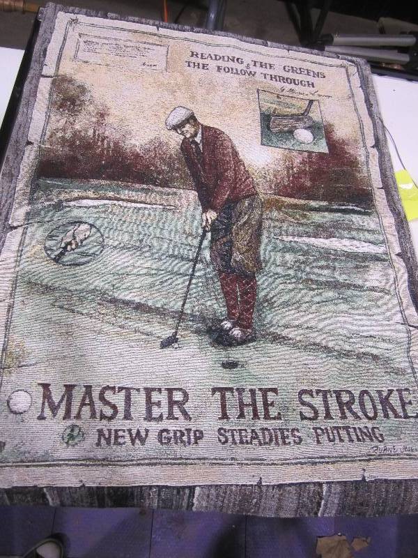 lot 259 image: Cloth golf wall hanger...