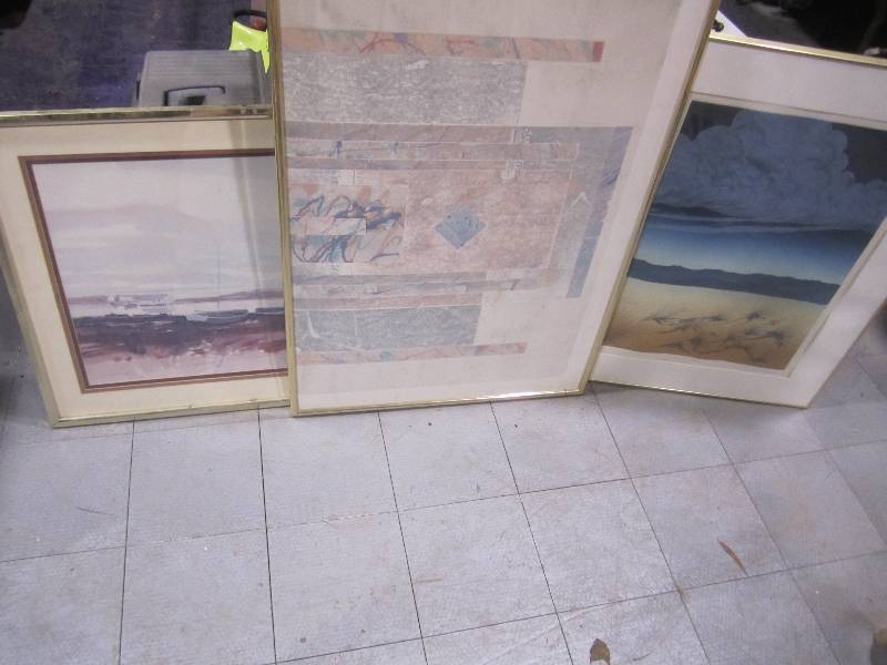 lot 263 image: 3 pieces of framed artwork...