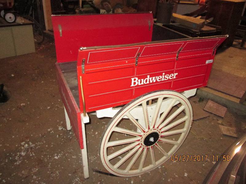 lot 7 image: Budweiser cart, bed is 32 x 40  Wo...