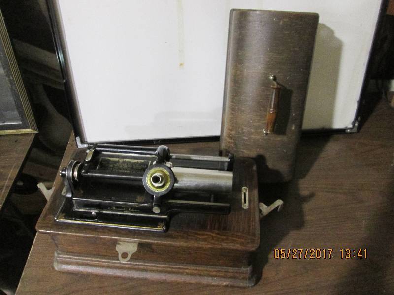 lot 33 image: Edison Home Phonograph in case, mod...