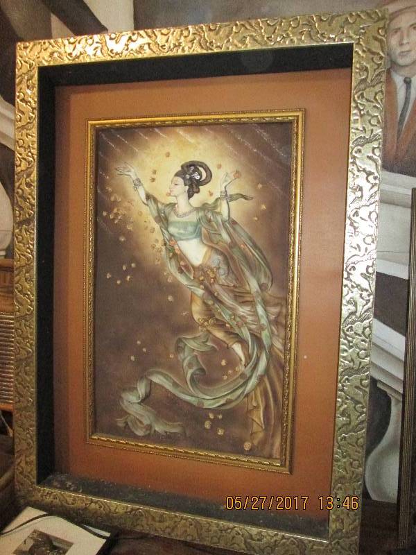 lot 35 image: 34 x 47 framed 3-D mermaid...