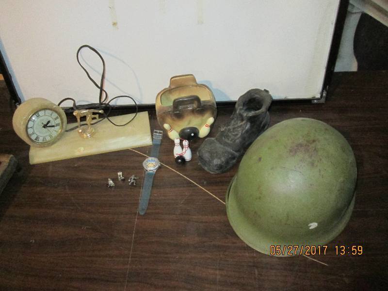lot 38 image: Lot of bowling theme items and a me...
