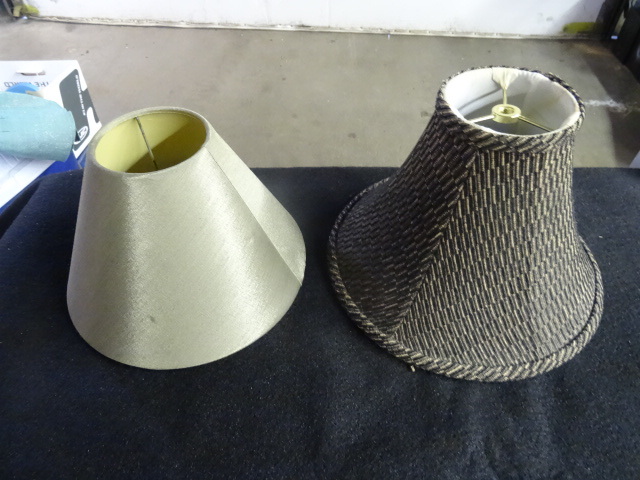 lot 44 image: Pair of Brown Lampshades...