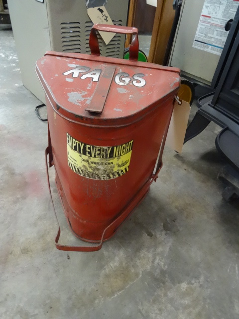 lot 193 image: 6 Gallon Oily Waste Can, foot pedal...