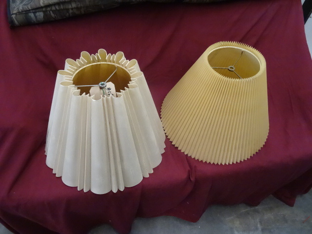 lot 45 image: Pair of Large Ivory Lamp Shades...