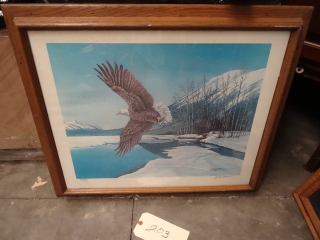 lot 203 image: Chilkat Valley Eagle by J. Van Hoes...