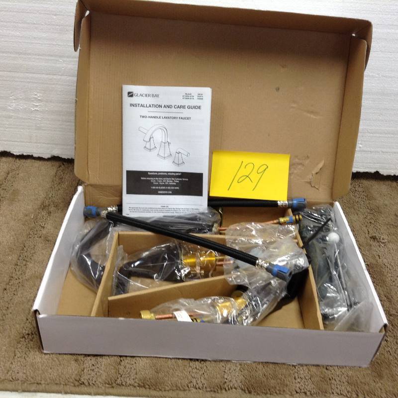 lot 129 image: Glacier Bay 67190W-6116 Brookglen 8 Widespread 2-Handle Bathroom Faucet Bronze