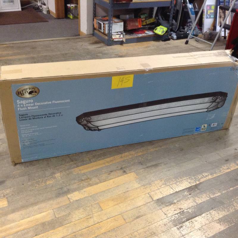 lot 145 image: Hampton Bay Saguro 4 FT Linear Decorative Fluorescent Flush Mount