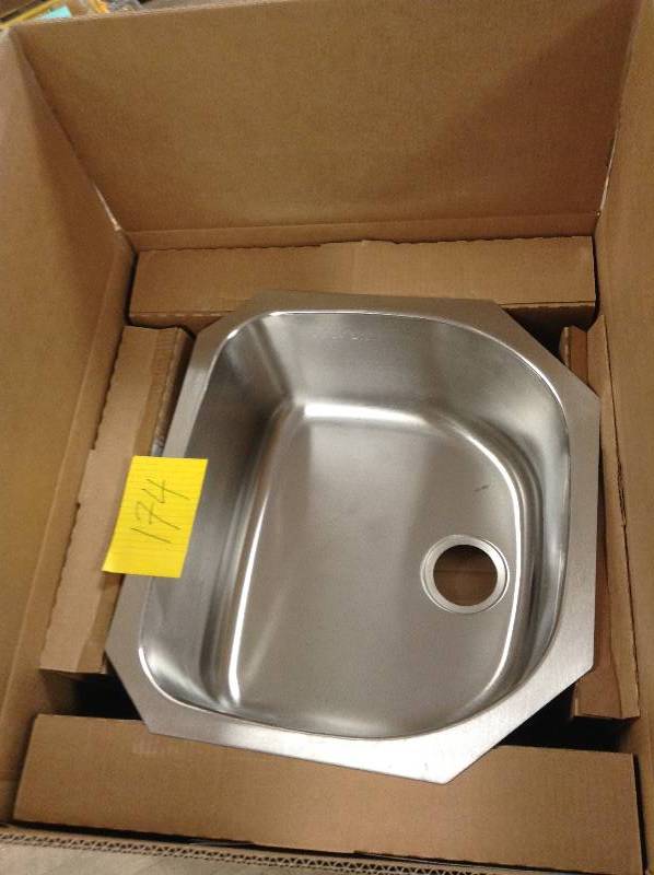 lot 174 image: Elkay Lustertone Undermount Stainless Steel 24 in. Single Basin Kitchen Sink