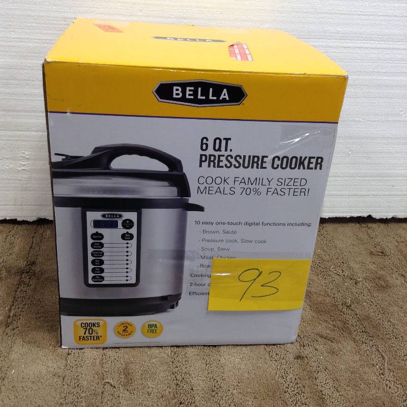 lot 93 image: Bella 6 QT Preassure Cooker