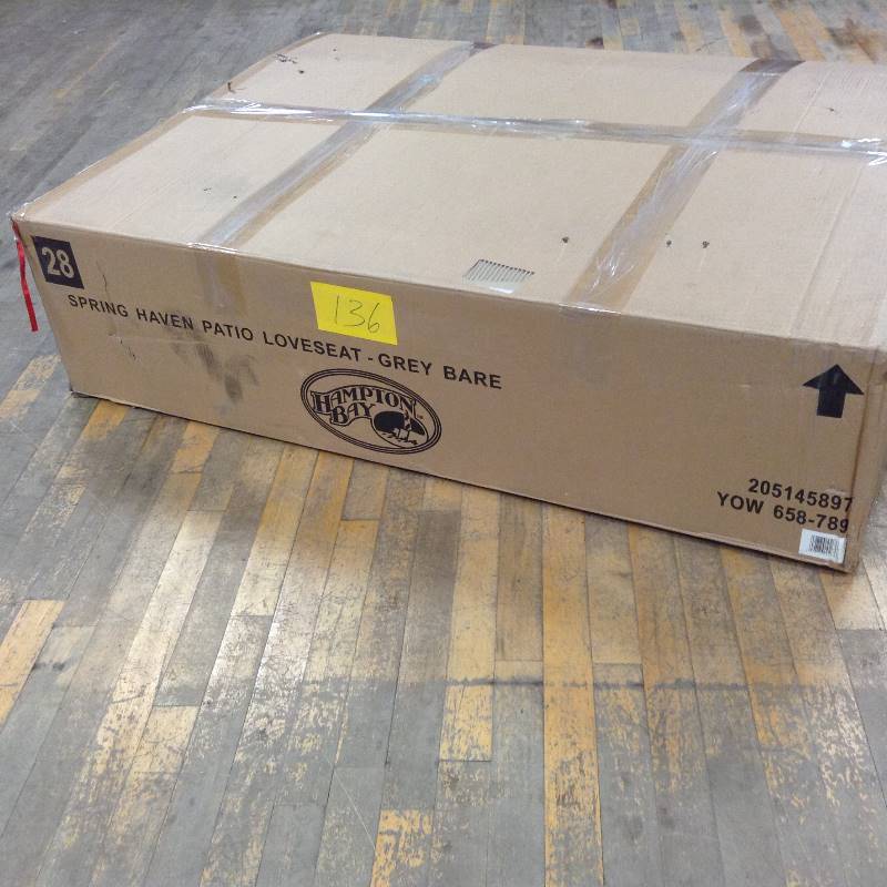 lot 136 image: Spring Haven Patio Loveseat Grey-Bare