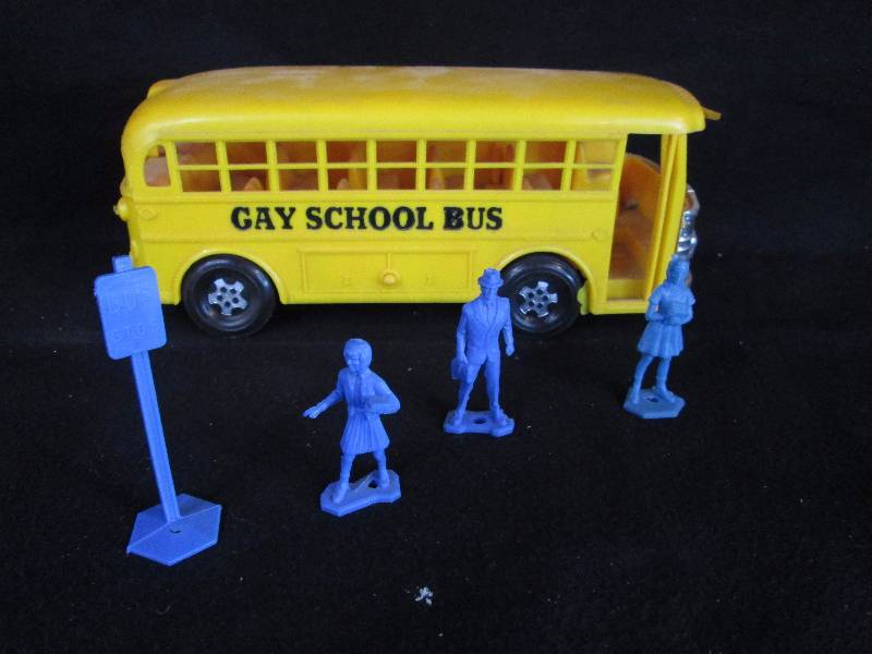 VINTAGE Toy School Bus Plastic