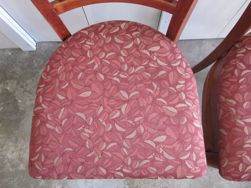 lot 102 image: 2 Wood Chairs with Cloth Seats