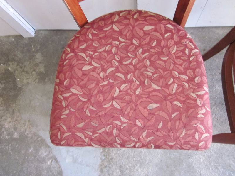 lot 108 image: 2 Wood Chairs with Cloth Seats