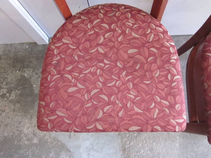 lot 110 image: 2 Wood Chairs with Cloth Seats