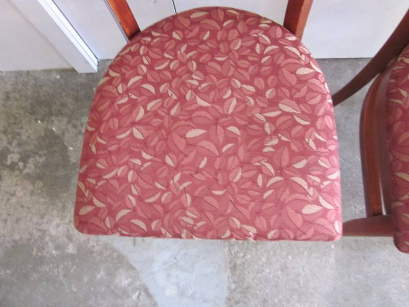 lot 114 image: 2 Wood Chairs with Cloth Seats