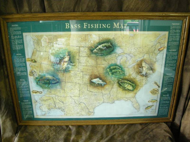 lot 93 image: Bass Fishing Map Picture