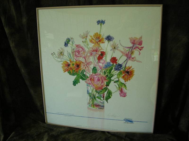 lot 98 image: Lynn Larson Cottage Bouquet Print