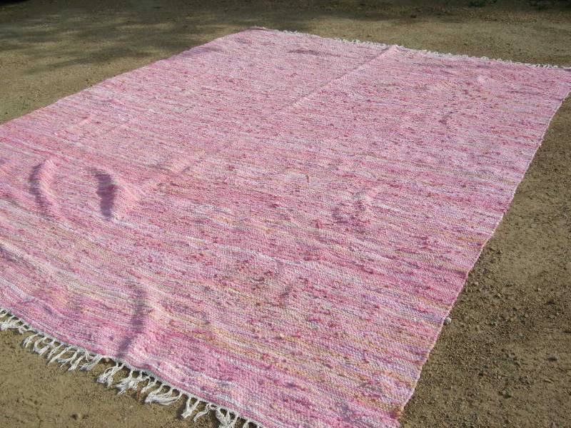 lot 103 image: Huge Pink Rag Rug