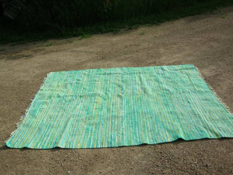 lot 102 image: Huge Greenblue Rag Rug
