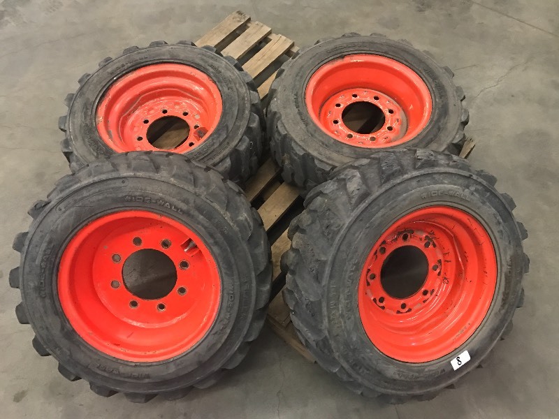 lot 8 image: (4) Skidloader Wheels & Tires
