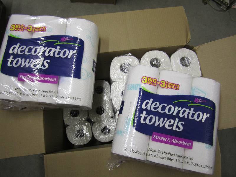 lot 73 image: Case of 2 ply paper towels. 10 3pks...