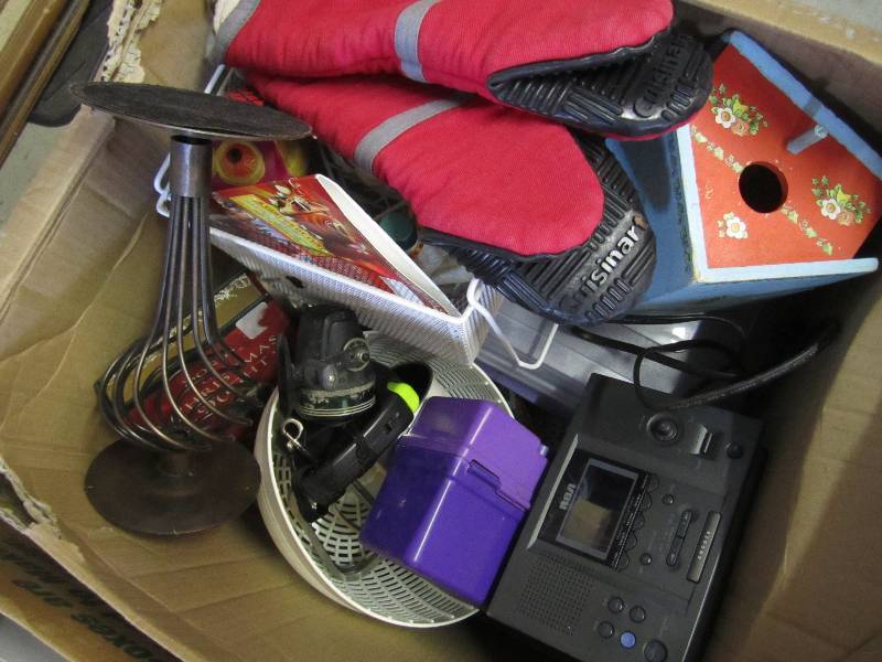 lot 163 image: 3 large boxes full of misc items. k...