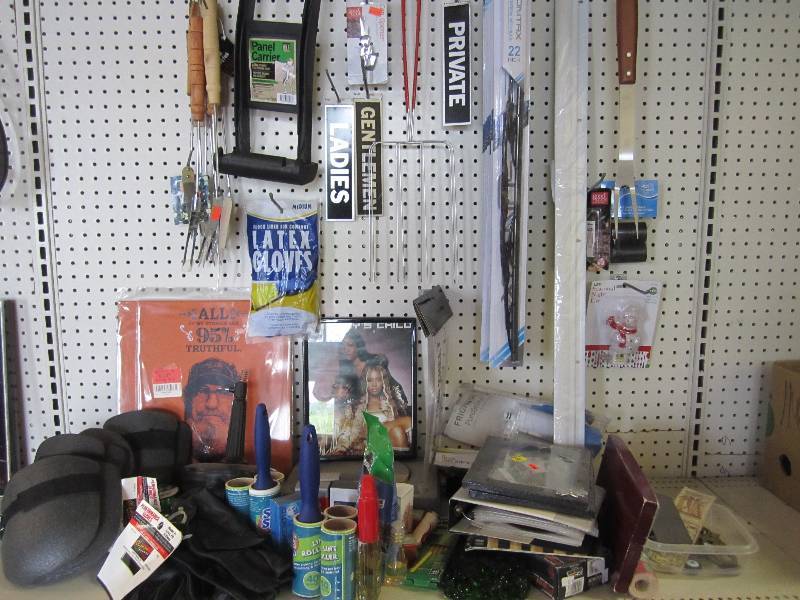 lot 166 image: Lot of msc items. tin signs knee pa...