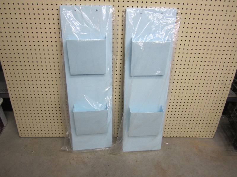 lot 216 image: 2 new metal wall hanging organizers...