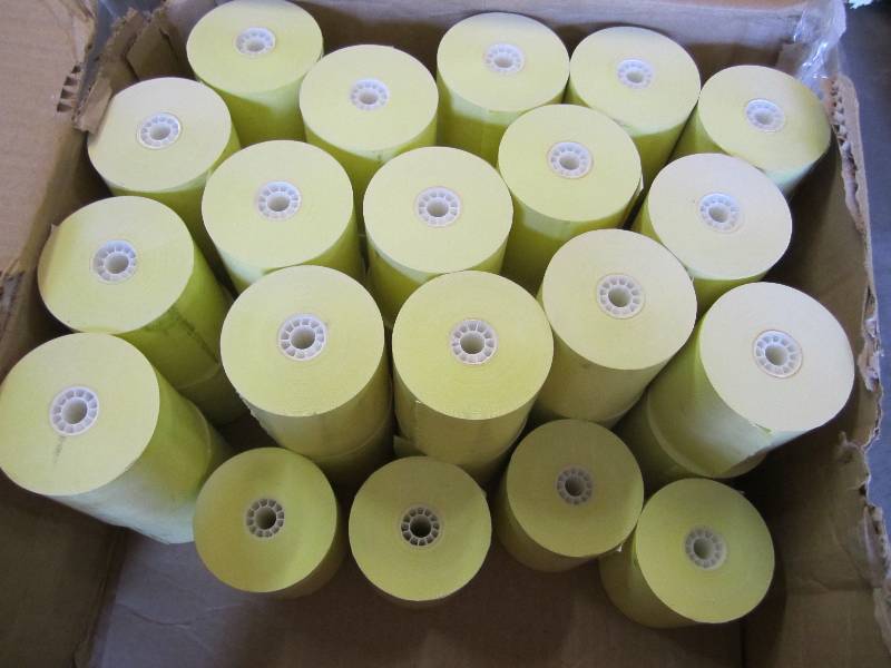 lot 217 image: Box of thermal register paper rolls...