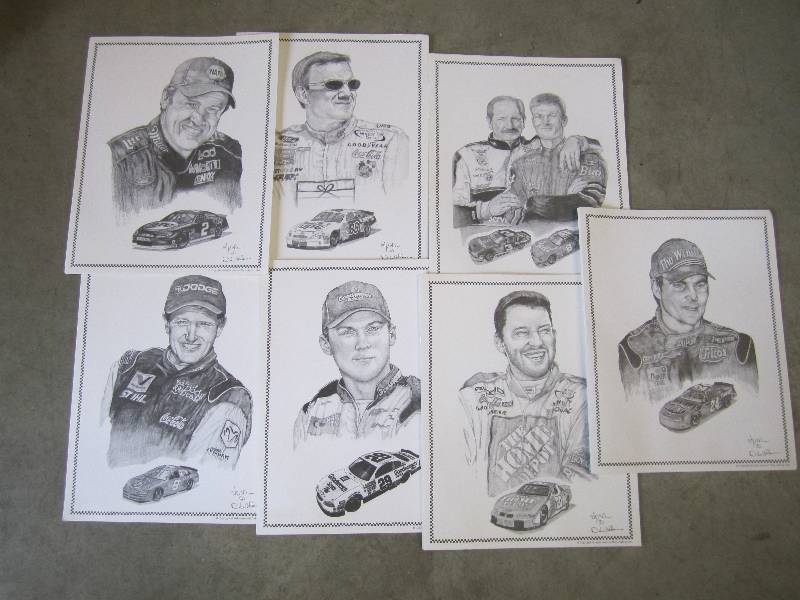 lot 220 image: Large lot of Nascar driver prints. ...