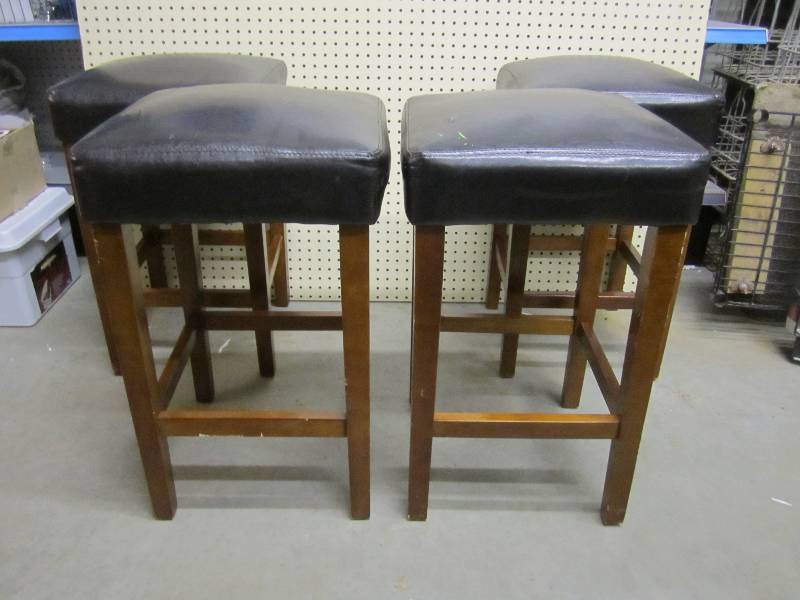 lot 281 image: Set of 4 padded stools. 15x15x29 u...
