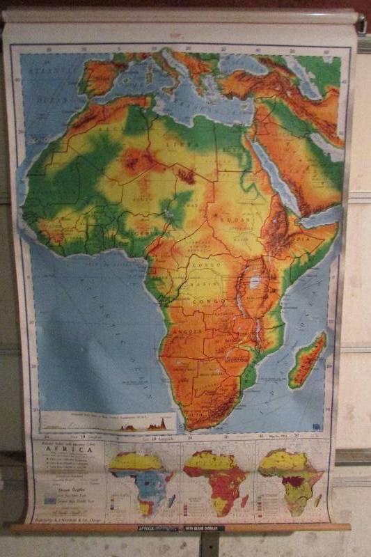 lot 45 image: Vintage Pull Down Map