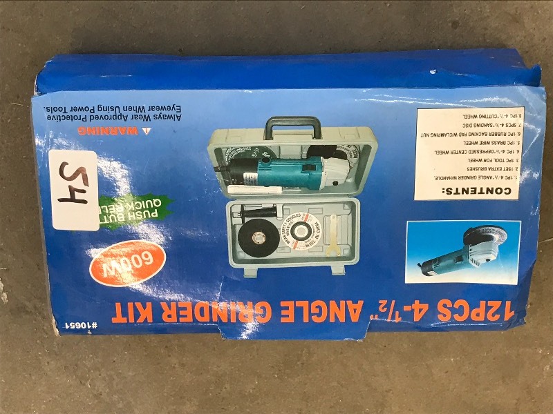 lot 54 image: Unused 12-Piece 4.5 Angle Grinder ...