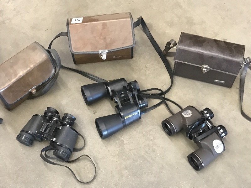 lot 65 image: (3) Pairs Of Binoculars With Cases ...