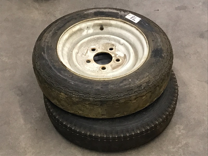 lot 78 image: (2) 5-Lug 4.8012 Trailer Tires---S...
