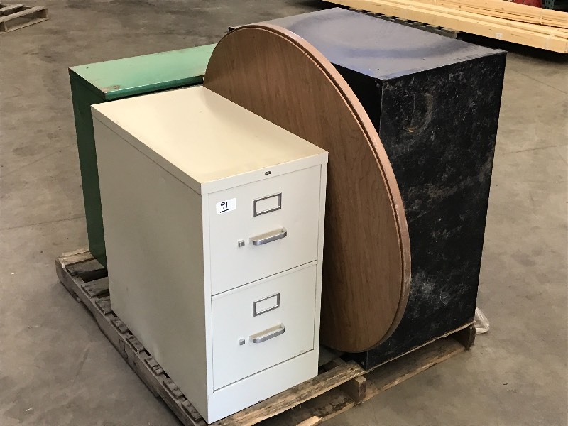 lot 91 image: Lot Of 2-Drawer File Cabinet, (1) ...