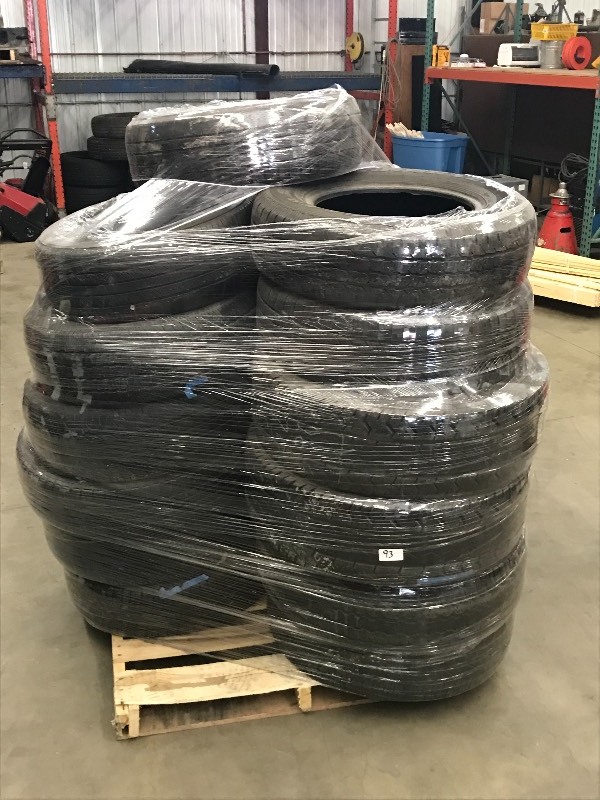 lot 93 image: Pallet Of (19) Assorted Used Tires,...