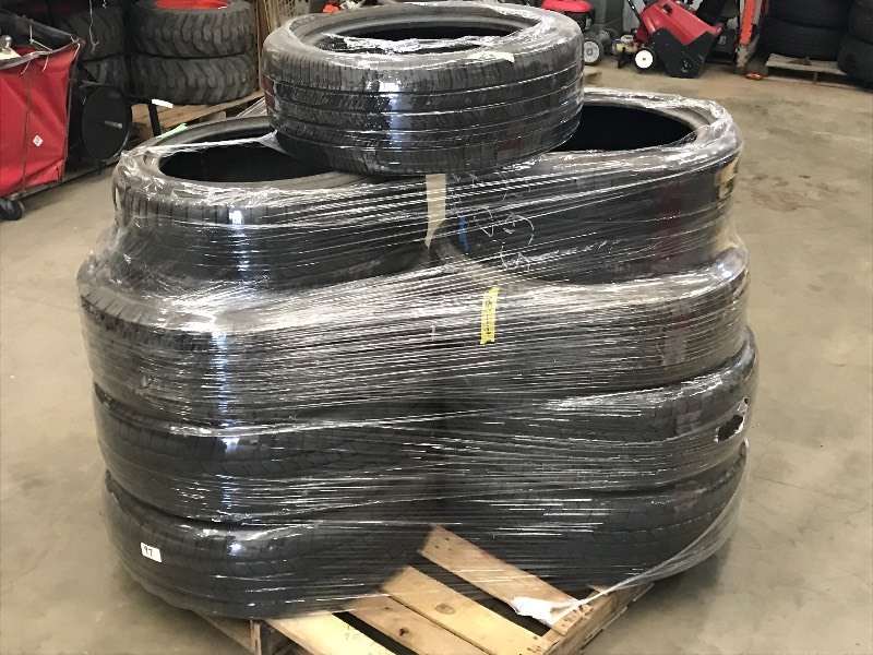 lot 97 image: Pallet Of (9) Assorted Used Tires, ...
