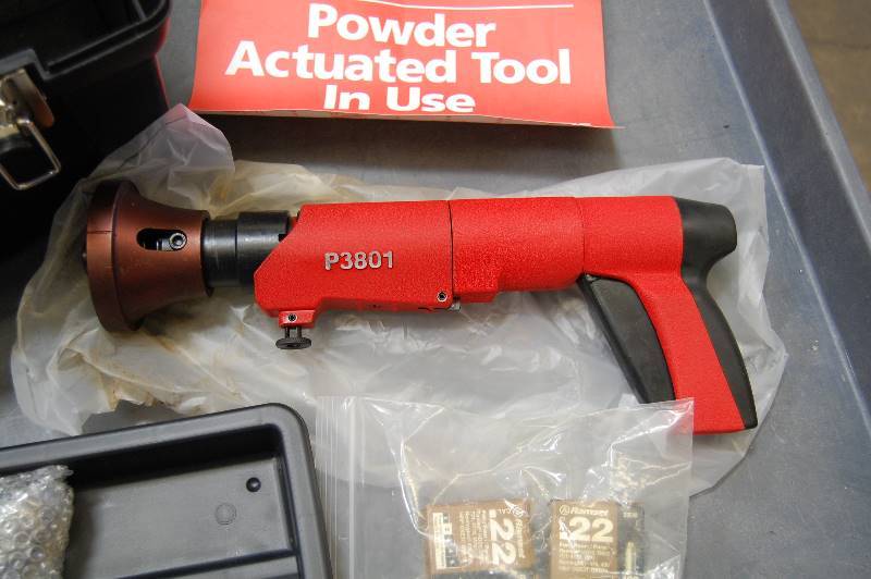 lot 18 image: P3801 .27 Caliber Deluxe Powder Actuated Tool Kit