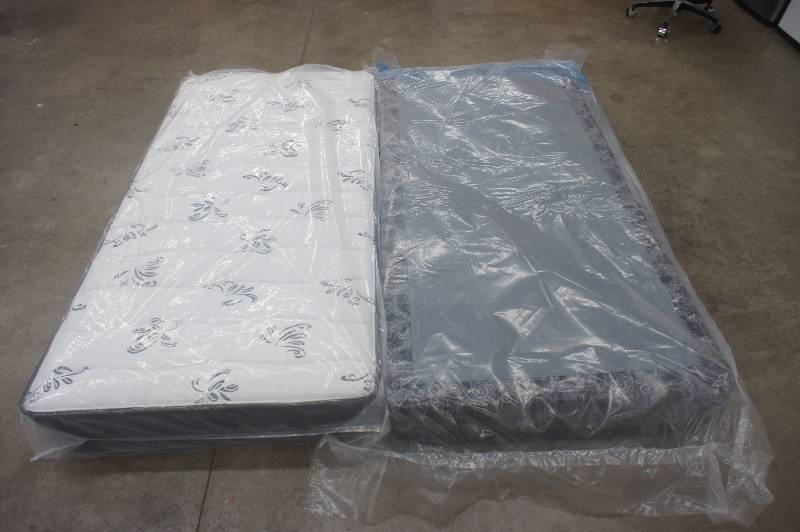 lot 28 image: New - Twin Size - Blue Moon - Mattress  Box Spring Set - MSRP $ 999.99