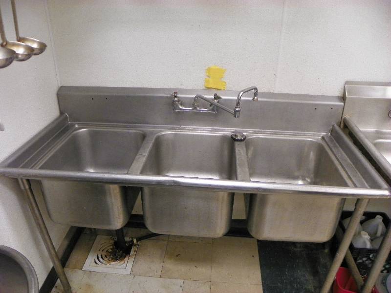 lot 22 image: STAINLESS STEEL TRIPLE SINK