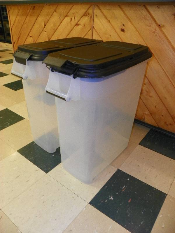 lot 48 image: TWO X-LARGE FOOD DISPENSER STORAGE CONTAINER