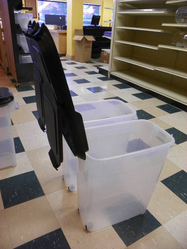 lot 49 image: TWO X-LARGE FOOD DISPENSER STORAGE CONTAINER