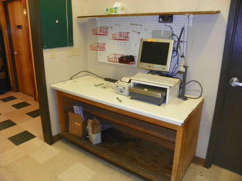 lot 115 image: WORK SPACE CABINET AND PEG BOARD