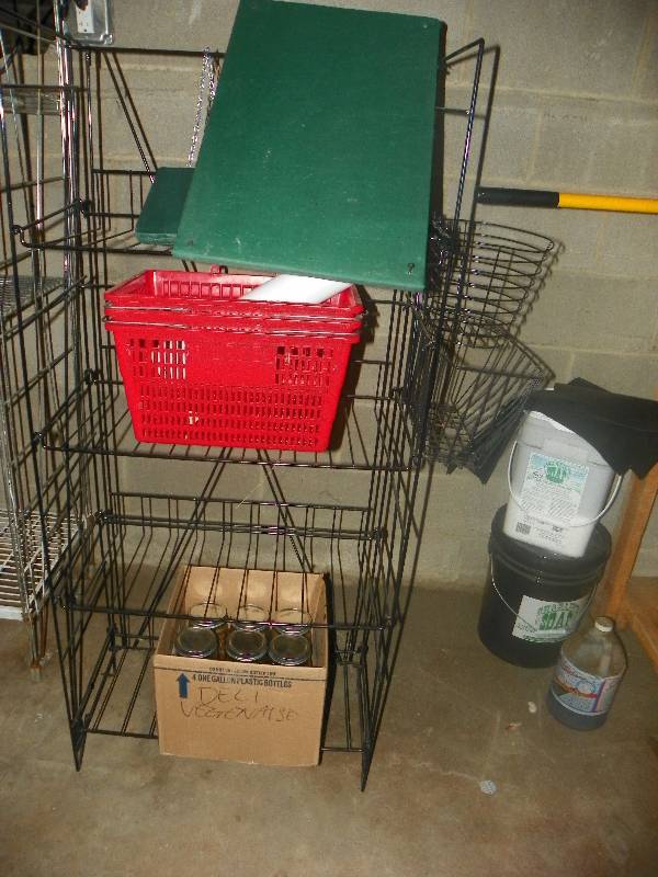 lot 134 image: WIRE RACK SHELF AND MISC ITEMS INCLUDED