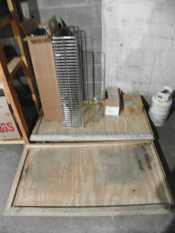 lot 140 image: WOOD MOVING DOLLIES, FLOORING TILES AND MISC ITEMS